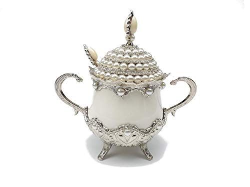 Coppereagles Candy Bowl Coated Handmade Brass Sugar Chocolate Serving Dish Gift For Lovers And You (Silver White Porcelain) #TOP6