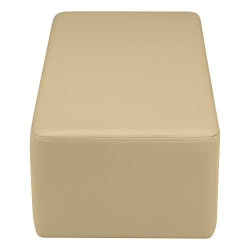 Image of Sprogs 12 inch H Structured Rectangle Stool -Flexible Modular Collaborative Soft Seating for Office, Home, Lounge and School Classrooms with Durable Frame & Set of 2 inch Legs Add-on - Sand
