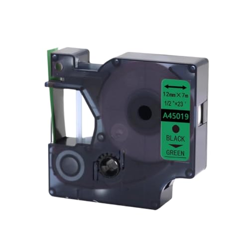 LM-160�̌݊����̂��郉�x���e�[�v���{��280 D1�ڒ��e�[�v��9mm�T�C�Y�̃��x���}�V��45010 45013 40910 43613(Black on Green)