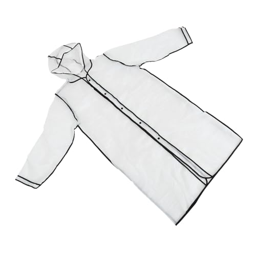 TOPPERFUN Vêtements de Pluie Transparents Longs Givrés Extérieur pour Adultes avec Manches Longues Capuche et Fermeture à Boutons-Pression