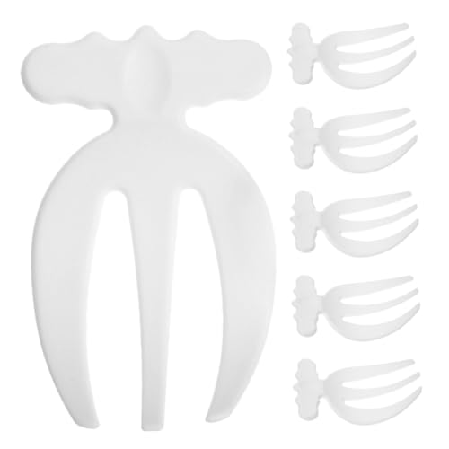 Cabilock 6pcs Stir Forks Stylish Three Prong Salad Claws for Mixing Kitchen Serving Utensils for Home Restaurants and Parties