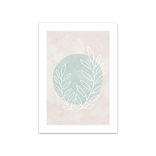 Cuadro de hojas nórdicas abstractas para decoración de la sala de estar moderna en pack de dos 3