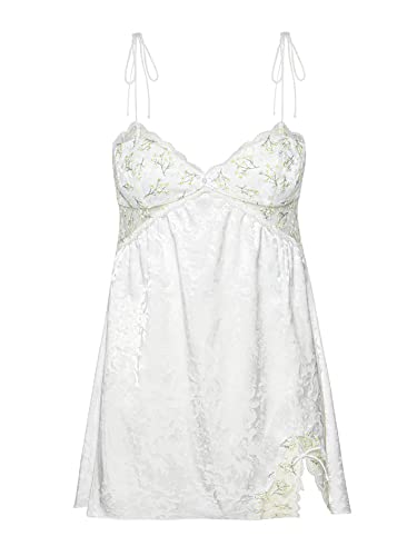 Image of Women's V Neck Adjustable Spaghetti Straps Sleeveless Sexy Backless Dress Y2k Lace Dresses Party Clubwear