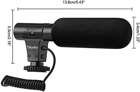 Tikysky Camera Microphone, Video Microphone for Dslr Interview Videomic Shotgun Microphones for Canon Nikon Sony Panasonic Fuji