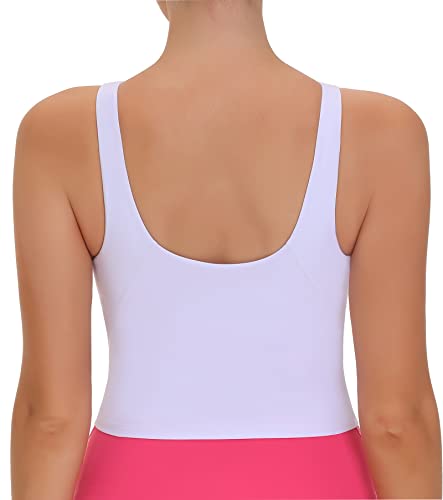 Image of THE GYM PEOPLE Women Sports Bra Sleeveless Padded Running Workout Tank Tops | U-Shaped Beauty Back, High-stretch fabric, Crop design, Sleeveless, Removable pads, Ideal for workout and daily wear