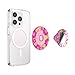 PopSockets Phone Grip for MagSafe with Kickstand, Magnetic Stand, Swappable Top, Secure Hold for iPhone MagSafe Cases, Phone & Tablet Grip - Pink Relief