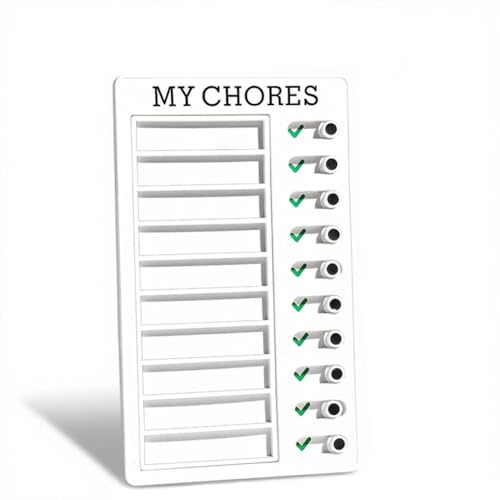 XPAU Magnetic Planning Board for Kids - Reusable Chore Chart with Customisable Task Sliders, Family Organiser for Home, Travel & Support (White)