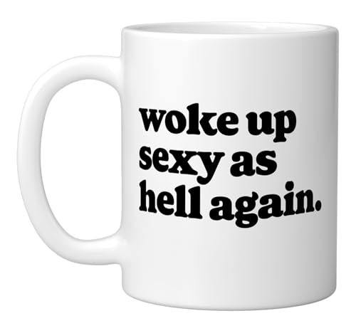 Taza de cerámica blanca de 11 onzas con diseño divertido miniatura 1