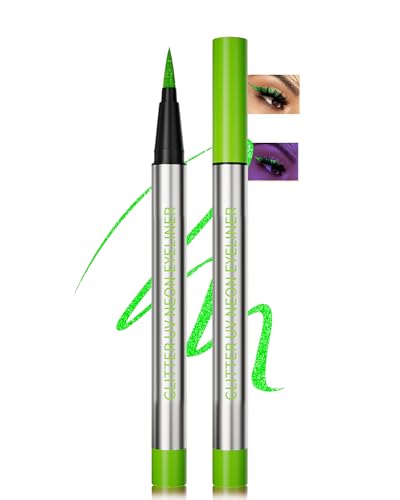 Delineador Líquido Verde Neón UV Glitter Waterproof miniatura 1