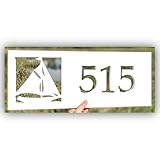 Horizontal Sailboat Address Sign, Weatherproof PVC House Numbers, Coastal Beach House Address Plaque, Outdoor Nautical Home Decor, Exterior Sailing Art, Housewarming Gift