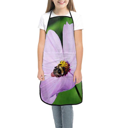 Cute Aprons For Kids Bumblebee Bee Flower Leaf Nature Green Purple Child Chef Apron Apron Chef Kids Waterproof With Pocket For Cooking Baking Painting And Party