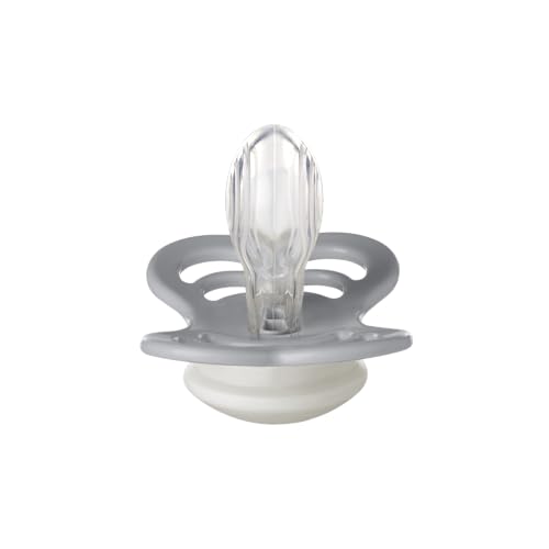 Image of BIBS Supreme Baby Pacifier 2-Pack | Made in Denmark | BPA Free Dummy Soother, Symmetrical Nipple. Silicone, Size 2 (6-18 Months), Sage Glow /Cloud Glow