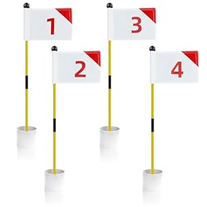 KOFULL Golf Putting Green Flag and Hole Cup for Yard Practice Set, Golf Flag Hole Cup Set, Portable 2-Section Fiberglass Golf Pin Flagstick, Gifts for Golfer