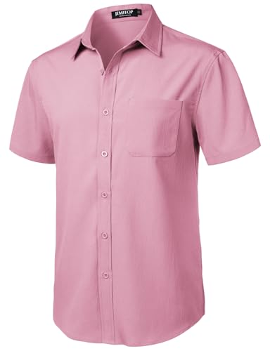 Image of JEMITOP Mens Stretch Wrinkle Free Texture Shirts