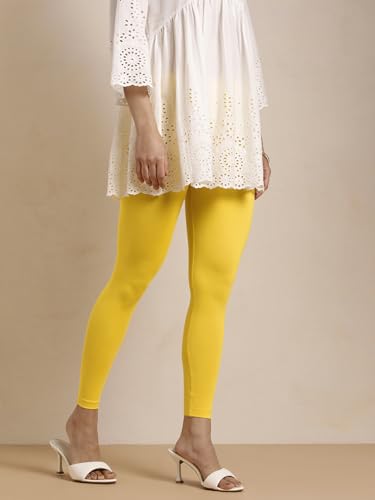 Image of TWIN BIRDS Super Stretchable Cotton Elasthane Fabric Ankle Length Leggings for Women