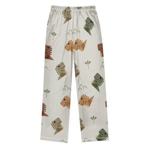 Dinosaur Cute Boys Pants Boys Athletic Pants Long Pant for Boy with Pockets Wide-Leg Size 6-14Y2