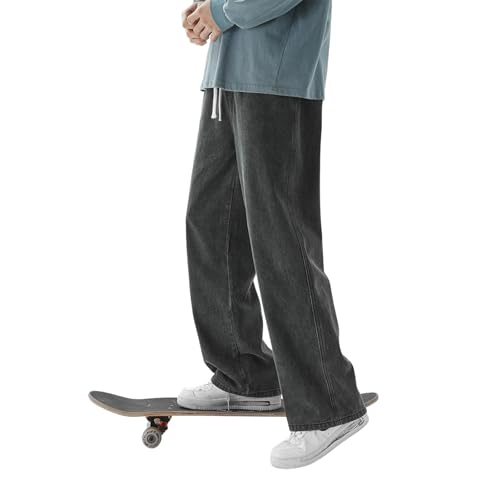 Baggy Jeans Men Relaxed Fit Casual Wide Leg Denim Pants with Elastic Drawstring Streetwear for Skater Jeans2