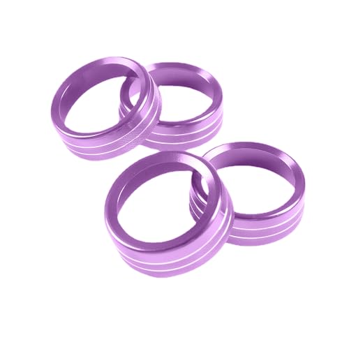 Image of Aluminum Alloy AC Knob Covers Kit for Toyota Tacoma 2016-2023 (4pcs Purple) - HVAC Control Button Covers, Metal Air Conditioner Dial Covers, Durable Interior Upgrade Accessories