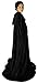 Artemisia Designs Unisex Hooded Velvet Cloak Medieval Renaissance Cape Ren Faire Cosplay, Floor Length (Black, One Size)