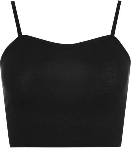 Women's Strappy Sleeveless Ladies Bralet Crop Stretch Vest Top - 8-14