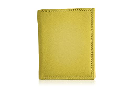 Portefeuille pour homme et femme en cuir véritable avec compartiment monnaie
