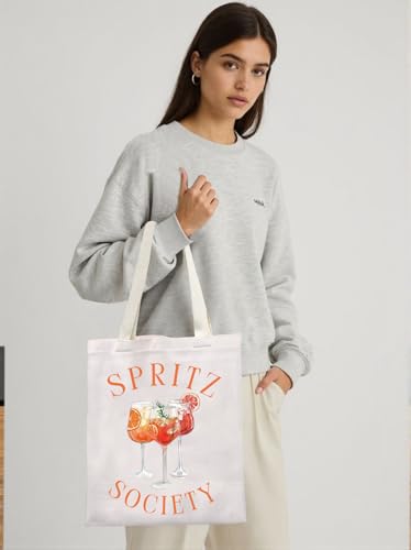 KUIYAI Aperol Spritz Society Tote Bag Aperol Spritz Bachelorette Gift Aperol Spritz Social Club Gift Italian Cocktail Gift