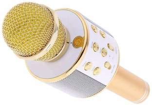 Generic Wsier Wireless mic with speakers for singing WS-858 Bluetooth mike with Portable Karaoke Speaker microphone - Gold