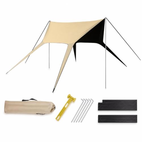 Toldo camping impermeable para evitar calor y lluvia en refugio exterior 2