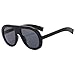 mincl Popular Fashion Pilot Sunglasses Women Retro Chunky Designer Men Punk Gradient Shades UV400 Oversized Sun Glasses (black)