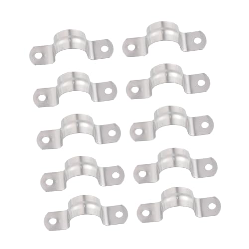 DIYEAH 50Pcs Stainless Steel U Tube Clamps Rigid Strap Clips Durable Saddle Pipe Fasteners for Vibration Noise Reduction and Secure Cable Laying