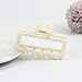 5 PCS Simulated Pearl Hair Claw Clips for Women | Multi-Use Barrettes for Thin Hair with Non-Slip Strong Hold | Barrettes for Thick & Curly Hair Accessories | Flat Claw Clips for Women, Off-White