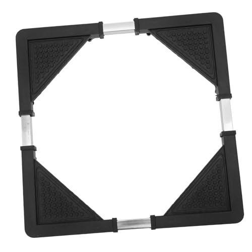 LIFKOME 不??冷蔵庫台座 台所収納ラック付き アジャスタブル移動台車 ロックキャスター 家電トロリー 洗濯機スタンド 床保護 掃除簡単