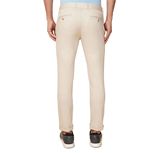 Image of blackberrys Solid Cotton Stretch Super Slim Fit Mens Trousers (S22975N1IS22FMN-P)