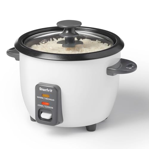 Starfrit Electric Rice Cooker - 6 Cups - Steamer Basket, Measuring Cup & Service Spoon - 300W - Makes Perfect Rice!
