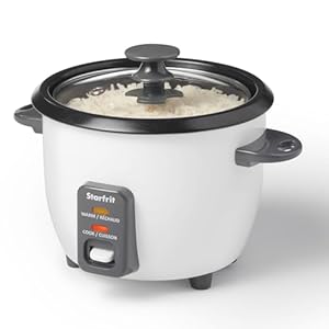 Starfrit Electric Rice Cooker – 6 Cups – Steamer Basket, Measuring Cup & Service Spoon – 300W – Makes Perfect Rice!