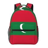PHAYAH Mochila con patrón de bandera de Maldivas de 15.7 pulgadas, bolsa simple para todos con 1 compartimento principal, bolsillo frontal