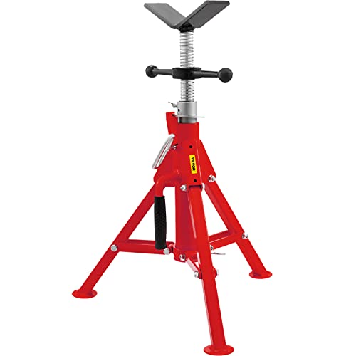 Mophorn V Head Pipe Stand 1/8"-12" Capacity,Adjustable Height 20"-37",Pipe Jack Stands 2500 Lb. Load Capacity,Portable Folding Pipe Stands, Carbon Steel Body More Durable #TOP7