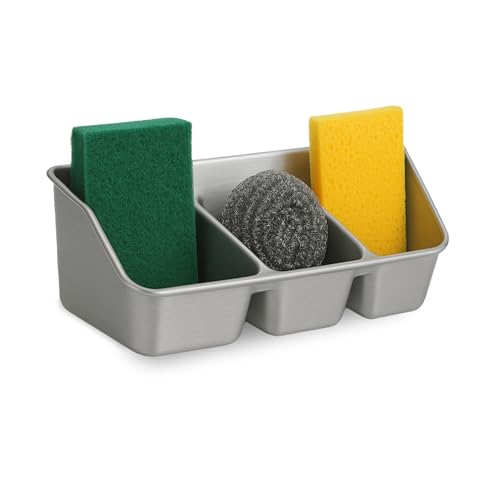 CHEFZOCO Organizador de Fregadero, Soporte de Esponja, Guarda Estropajo de Cocina, 3 Módulos, 21.5 cm Longitud, Plástico, Blanco CHEFZOCO Organizador de Fregadero, Soporte de Esponja, Guarda Estropajo de Cocina, 3 Módulos, 21.5 cm Longitud, Plástico, Blanco