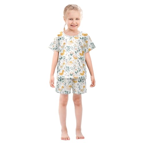 Cute Yellow Rubber Duck Pajama Set Pajamas Sleepwear Nightwear Loungewear Clothes Set B0404257