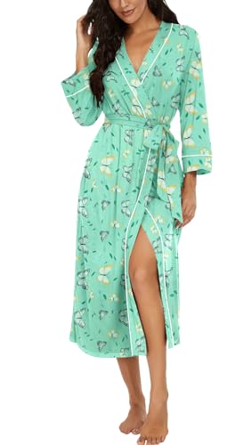 Image of PrinStory Womens Robe Long Knit Bathrobe Lightweight Soft Robes Ladies Bath Robe