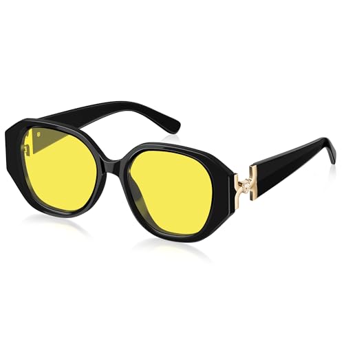 Oversized Polarized Sunglasses for Women Trendy Womens Designer Sunglasses UV Protection Square Frame Sun Glasses
