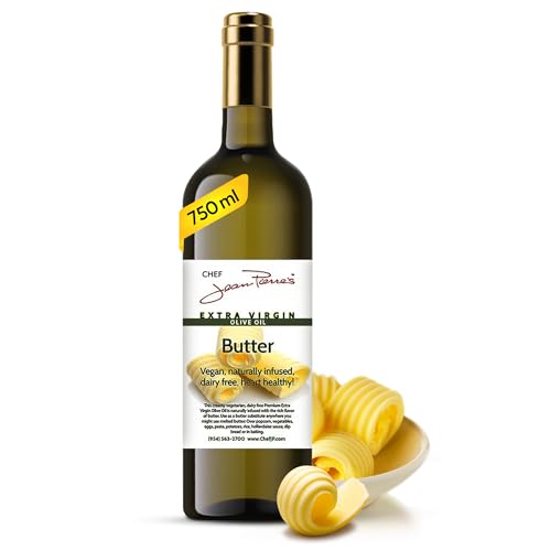 Chef Jean Pierre's Butter Olive Oil - Naturally Infused, 750Ml (25Oz) Glass Bottle - Elevate Your Dishes With A Burst Of Flavorful Sophistication