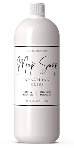 Mop Soap Highly Scented Fragrance, Long Lasting Luxury Floor Cleaner for Hardwood, Tile, Laminate & Stone, Low Suds No Residue Formula, All Mop Types, Made in USA, 32oz Brazilian Bliss Fragrance