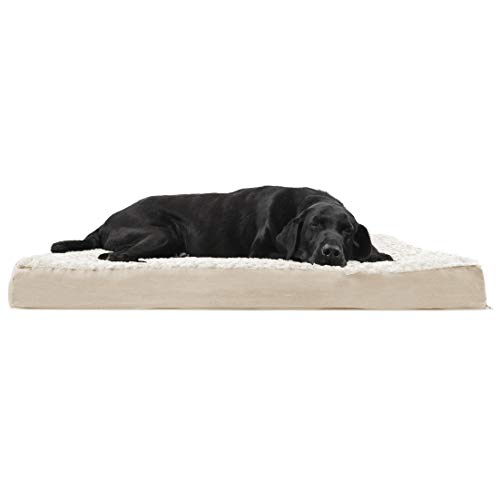 Furhaven Pet Dog Bed | Deluxe Orthopedic Mat Ultra Plush Faux Fur Traditional