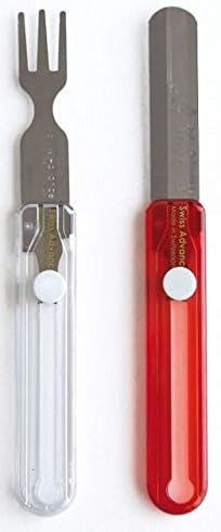 Hippus Re-usable Travel Cutlery Knife & Fork Set Red & White