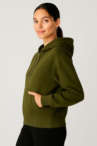 Image of ADBUCKS Women's Oversized Winter Jacket Sweatshirts Casual Drawstring Clothes Zip Up Hoodie with Front Pocket Ii Womens Hoodies Ii