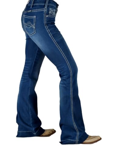 Cowgirl Tuff Western Jeans Women UltraBreathe 30 Long Dark Wash JULBTT4