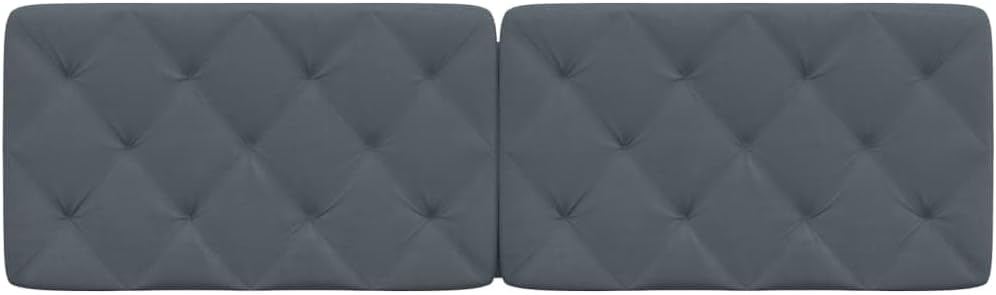 vidaXL Velvet Headboard Cushion - Dark Gray, 60.2"" - Soft Velvet Upholstery, Foam-Filled for Back Support, Easy Installation, 3207698