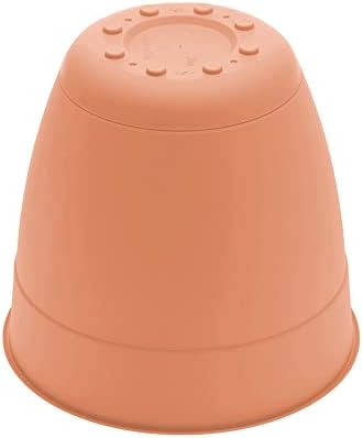 Bloem Dayton Planter with Saucer: 16" - Coral - 100% Recycled Plastic Pot, Removable Saucer, Elevated Feet, for Indoor and Outdoor Use, Gardening, 8.5 Gallon Capacity