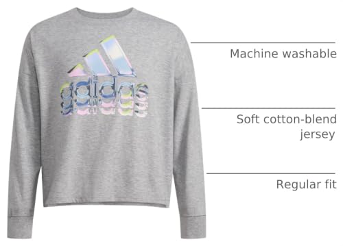 Image of adidas Girls Long Sleeve Waist Crew Tee T-Shirt